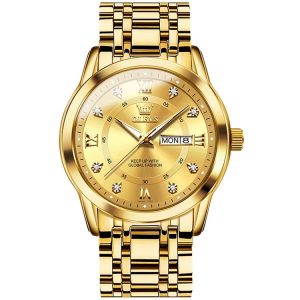 OLEVS 5513 Men Business Luminous Waterproof Quartz Watch (Gold)