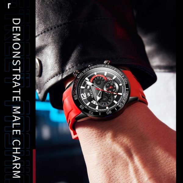 OLEVS 9936 Men Multifunctional Sports Waterproof Quartz Watch (Black + Rose Gold) - Image 10
