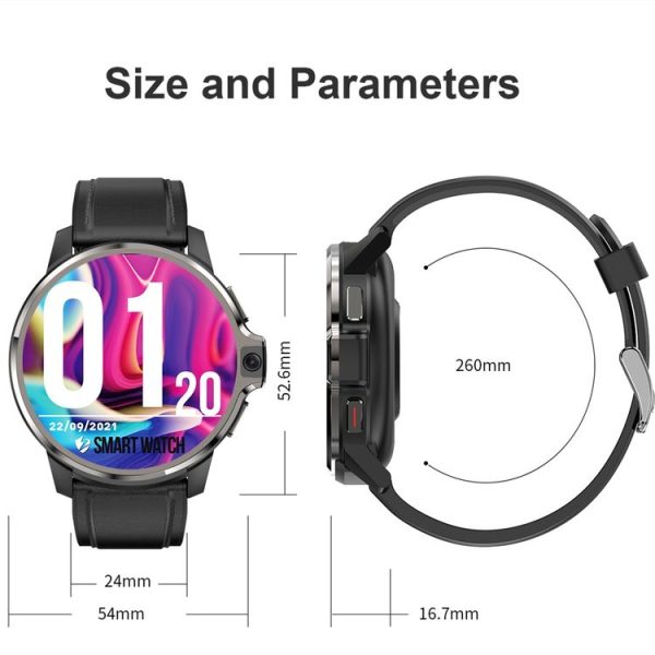 LEMFO LEMP 1.6 inch IPS Round Screen 4G Smart Watch Android 9.1, Specification: 4GB+64GB (Brown Leather) - Image 4