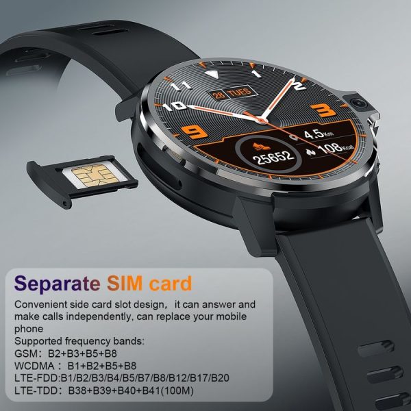 LEMFO LEMP 1.6 inch IPS Round Screen 4G Smart Watch Android 9.1, Specification: 4GB+64GB (Brown Leather) - Image 8