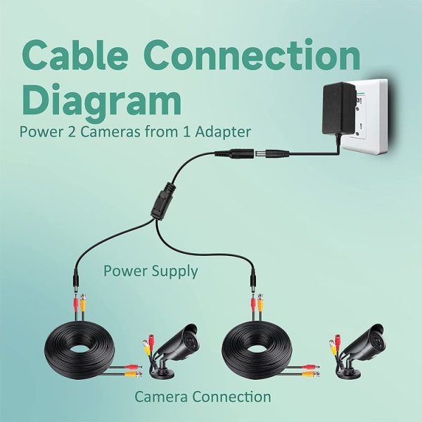 5.5 x 2.1mm 1 to 2 Female to Male Plug DC Power Splitter Adapter Power Cable, Cable Length: 70cm (Black) - Image 5
