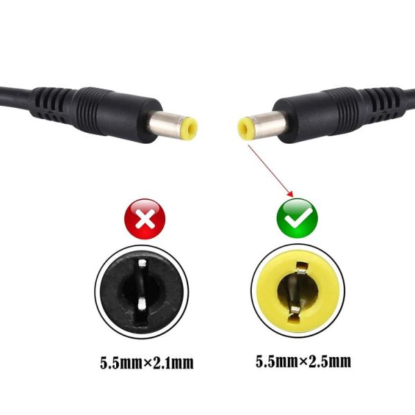 DC Power Plug 5.5 x 2.5mm Male to Male Adapter Connector Cable, Cable Length: 1m (Black) - Image 5