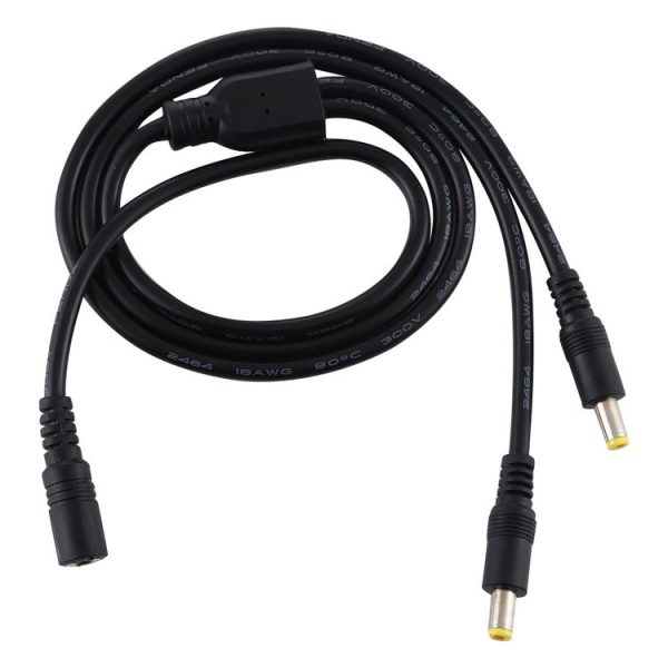 8A 5.5 x 2.5mm 1 to 2 Female to Male Plug DC Power Splitter Adapter Power Cable, Cable Length: 70cm (Black) - Image 3