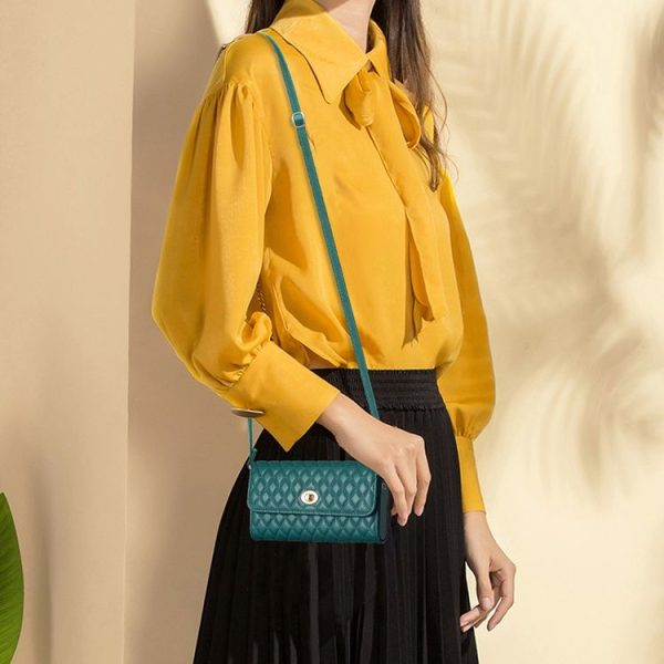Crossbody PU Horizontal BFB02 Shoulder Bag (Green) - Image 7