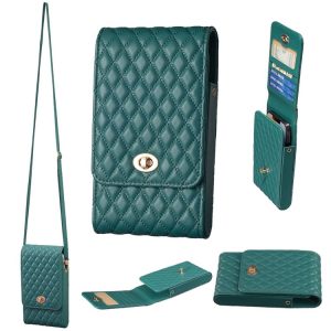Crossbody PU Vertical BFB01 Shoulder Phone Bag (Green)