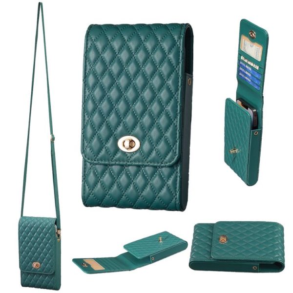 Crossbody PU Vertical BFB01 Shoulder Phone Bag (Green)