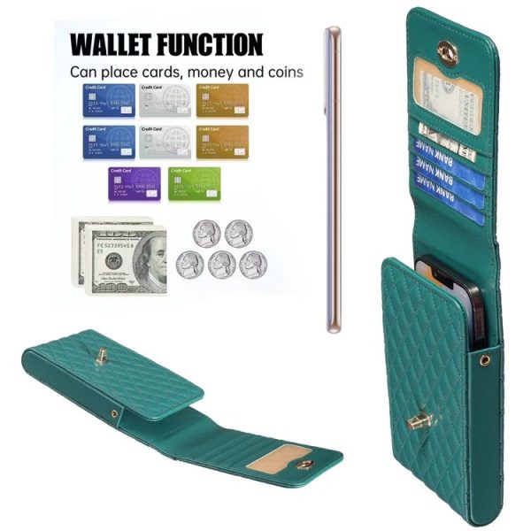 Crossbody PU Vertical BFB01 Shoulder Phone Bag (Green) - Image 5