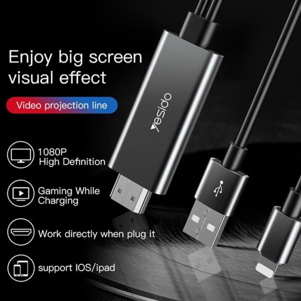 Yesido HM04 8 Pin to HDMI Adapter Cable, Length: 1.8m - Image 2