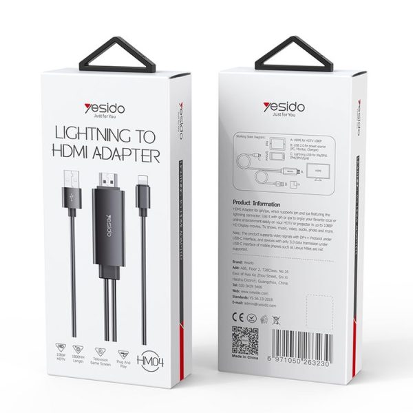 Yesido HM04 8 Pin to HDMI Adapter Cable, Length: 1.8m - Image 9