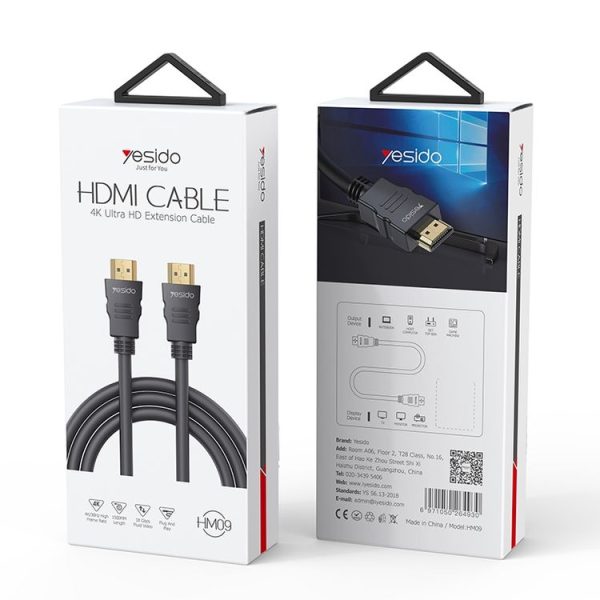 Yesido HM09 HDMI Male to HDMI Male HD Adapter Cable, Length: 1.5m - Image 9
