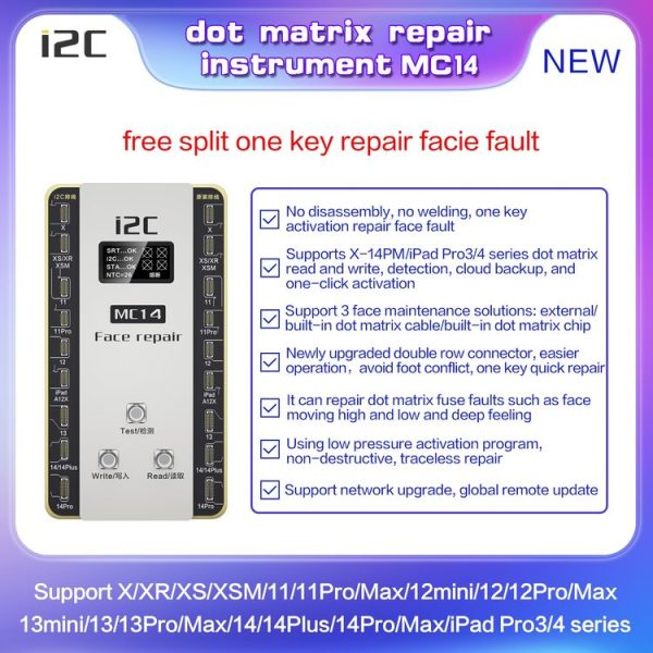 I2C MC14 Dot Matrix Repair Instrument for iPhone X to 14Pro Max / iPad Pro 3 / 4 Series - Image 4