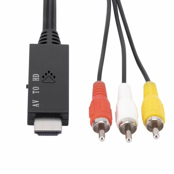 AV to HDMI 1080P HD Converter, Length: 1m (Black) - Image 2