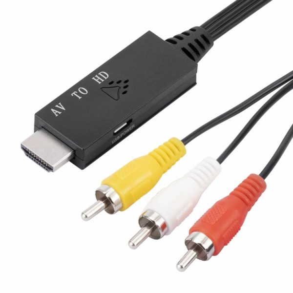 AV to HDMI 1080P HD Converter, Length: 1m (Black) - Image 3
