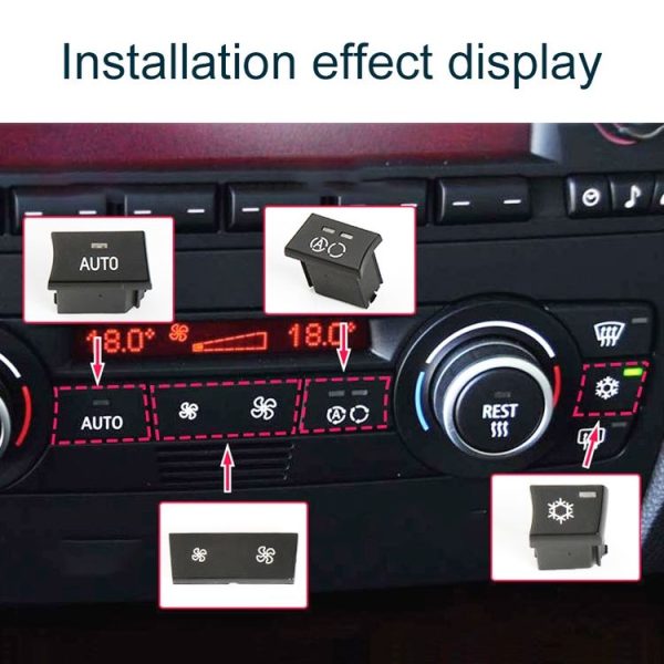 BMW 1 Series / 3 Series / X1 / X3 Left Driving Car Air Conditioner Panel Switch Button Air Volume Key Without OFF 6411 9320 348-MA - Image 5
