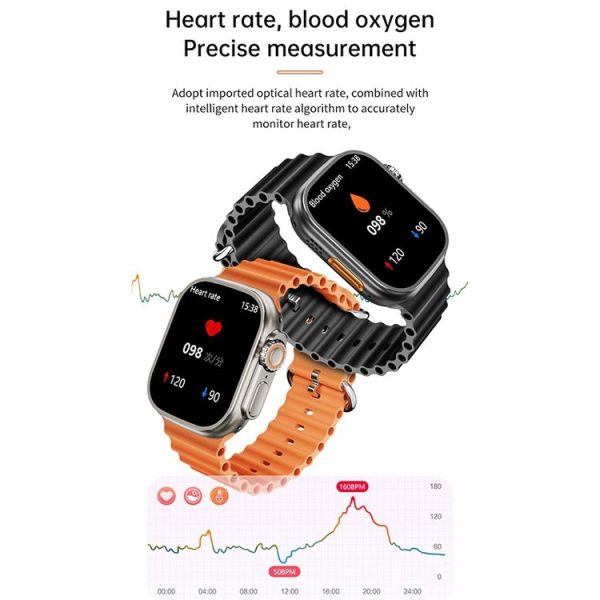 WS-E9 Ultra 2.2 inch IP67 Waterproof Loop Nylon Band Smart Watch, Support Heart Rate / NFC (Black) - Image 5
