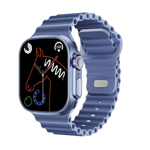 WS-E9 Ultra 2.2 inch IP67 Waterproof Ocean Silicone Band Smart Watch, Support Heart Rate / NFC (Blue)