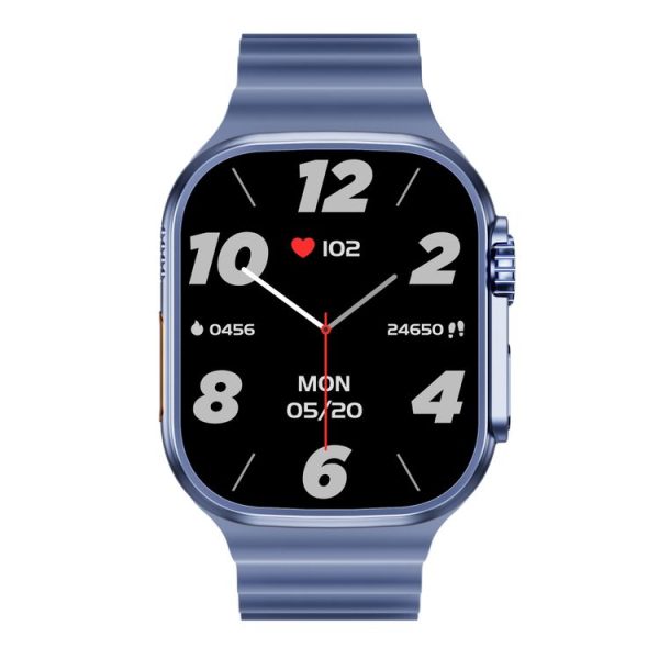 WS-E9 Ultra 2.2 inch IP67 Waterproof Ocean Silicone Band Smart Watch, Support Heart Rate / NFC (Blue) - Image 2