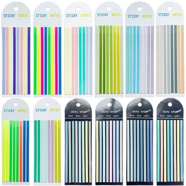 Transparent Strip Color Fluorescent Waterproof Sticky Note Long Strip Index Sticker (002) - Image 2