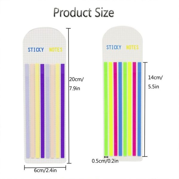 Transparent Strip Color Fluorescent Waterproof Sticky Note Long Strip Index Sticker (002) - Image 3