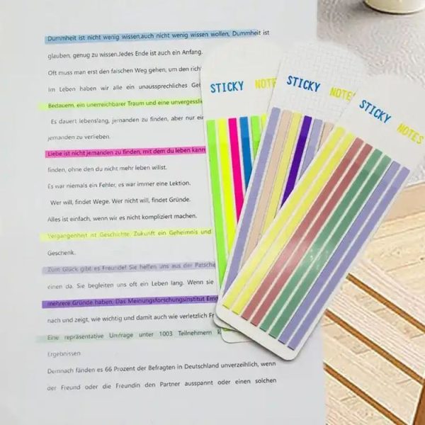 Transparent Strip Color Fluorescent Waterproof Sticky Note Long Strip Index Sticker (002) - Image 5