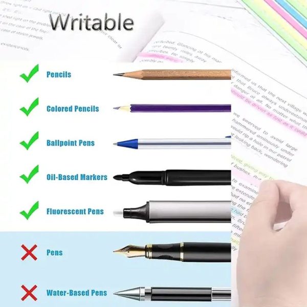 Transparent Strip Color Fluorescent Waterproof Sticky Note Long Strip Index Sticker (002) - Image 6