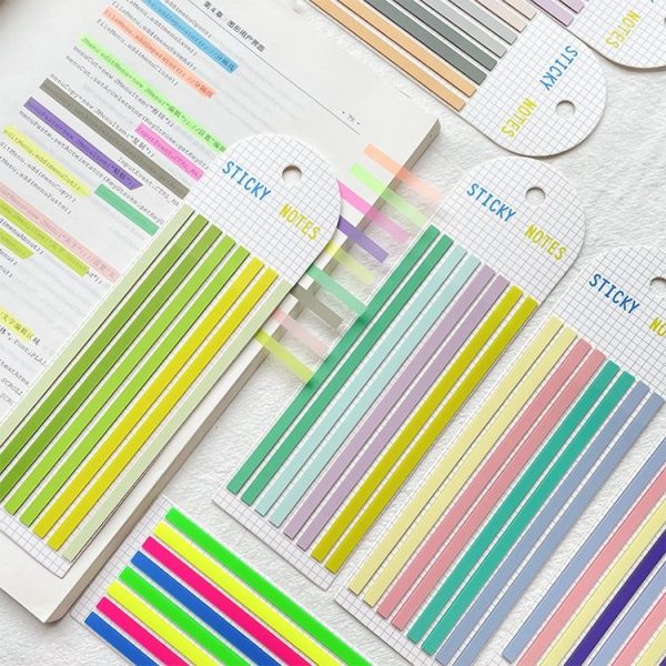 Transparent Strip Color Fluorescent Waterproof Sticky Note Long Strip Index Sticker (002) - Image 9