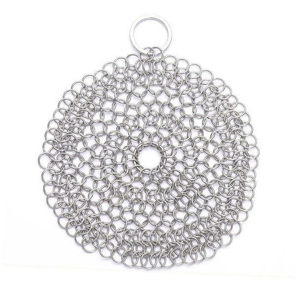 Stainless Steel Round Iron Cleaner Pot Brush Scrubber Home Cookware Kitchen Cleaning Tool, Size: 4 x 4 inch - Image 2
