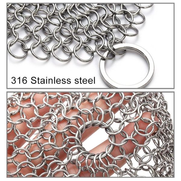 Stainless Steel Round Iron Cleaner Pot Brush Scrubber Home Cookware Kitchen Cleaning Tool, Size: 4 x 4 inch - Image 3