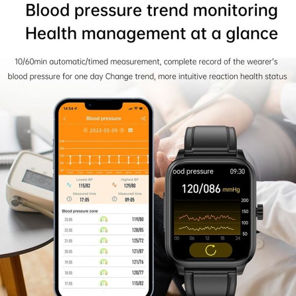 ET540 1.91 inch IP67 Waterproof Silicone Band Smart Watch, Support ECG / Non-invasive Blood Glucose Measurement (Black) - Image 10