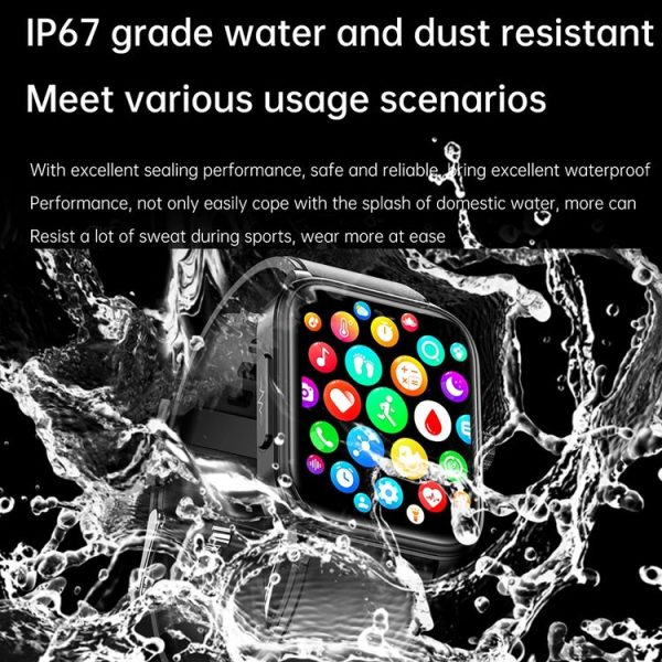 ET540 1.91 inch IP67 Waterproof Silicone Band Smart Watch, Support ECG / Non-invasive Blood Glucose Measurement (Black) - Image 13