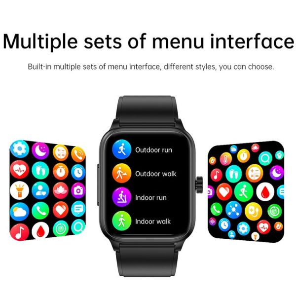 ET540 1.91 inch IP67 Waterproof Silicone Band Smart Watch, Support ECG / Non-invasive Blood Glucose Measurement (Black) - Image 5