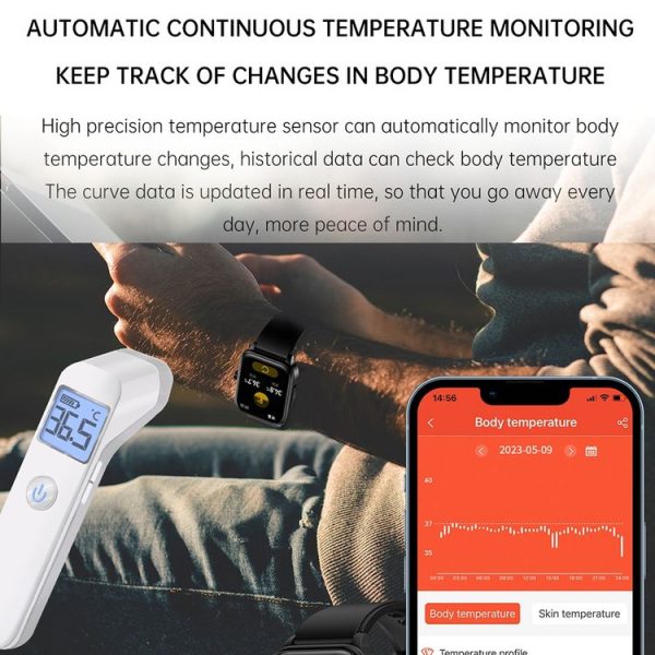 ET540 1.91 inch IP67 Waterproof Silicone Band Smart Watch, Support ECG / Non-invasive Blood Glucose Measurement (Black) - Image 7
