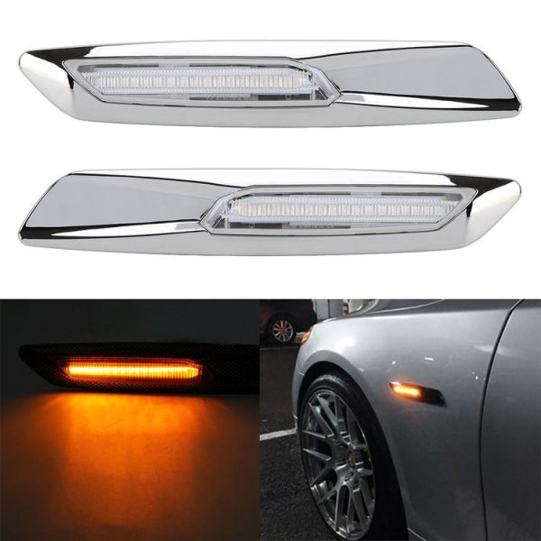 2 PCS Car Fender Light LED Leaf Board Side DC12V / 1.7W for BMW, Yellow Light, Style: A