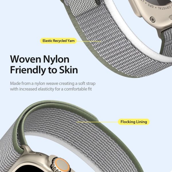 Apple Watch Ultra 49mm DUX DUCIS YJ Series Nylon Watch Band (Green Grey) - Image 4