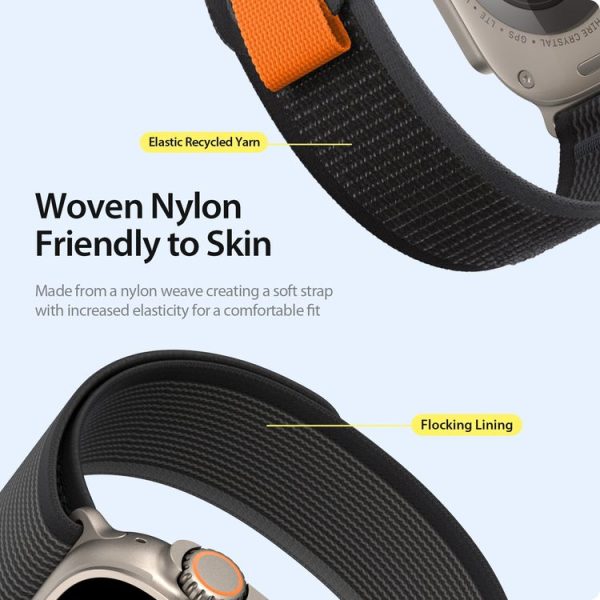 Apple Watch 10 46mm DUX DUCIS YJ Series Nylon Watch Band (Black) - Image 4