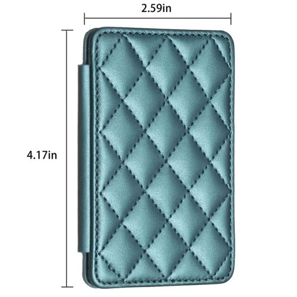 BFK05 Rhombus Pattern Card Bag Mobile Phone Back Sticker (Green) - Image 2
