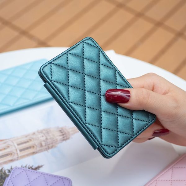 BFK05 Rhombus Pattern Card Bag Mobile Phone Back Sticker (Green) - Image 5