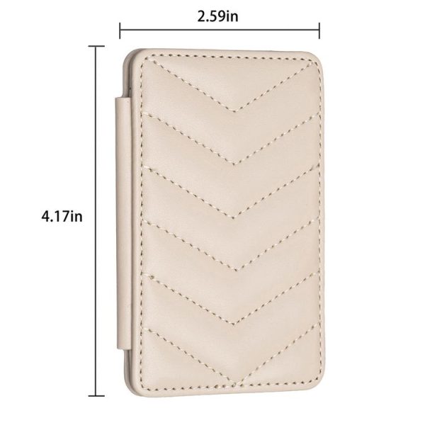 BFK02 Wave Pattern Card Bag Mobile Phone Back Sticker (Beige) - Image 2