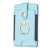 BFK03 Metal Ring Card Bag Mobile Phone Back Sticker (Blue)