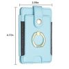 BFK03 Metal Ring Card Bag Mobile Phone Back Sticker (Blue) - Image 2