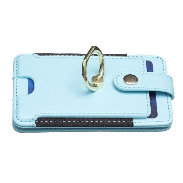 BFK03 Metal Ring Card Bag Mobile Phone Back Sticker (Blue) - Image 4