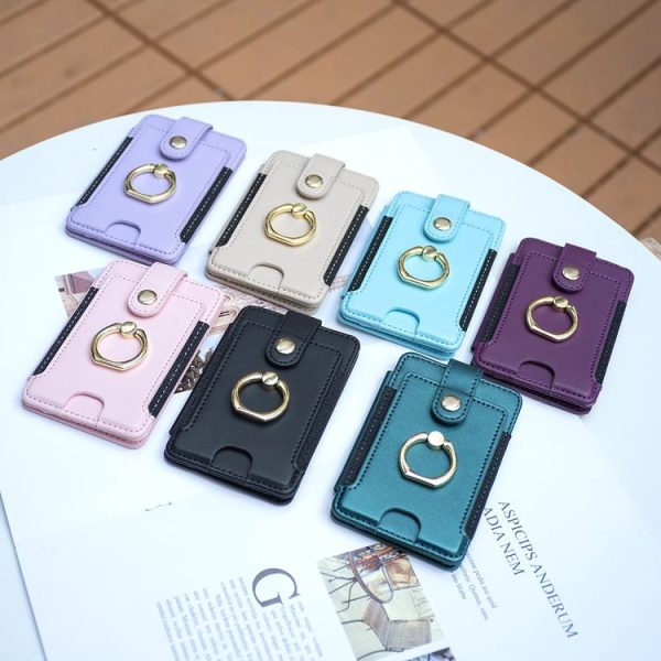 BFK03 Metal Ring Card Bag Mobile Phone Back Sticker (Blue) - Image 7