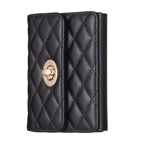 BFK09 Metal Buckle Horizontal Card Bag Mobile Phone Back Sticker (Black)