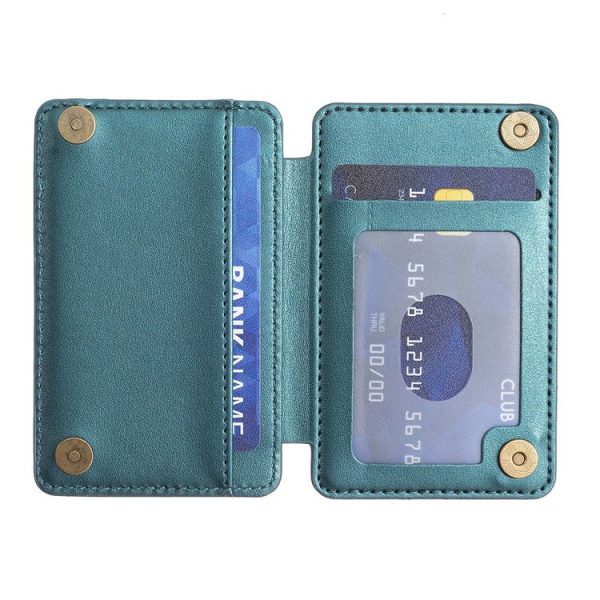 BFK01 Grid Pattern Card Bag Mobile Phone Back Sticker (Green) - Image 3