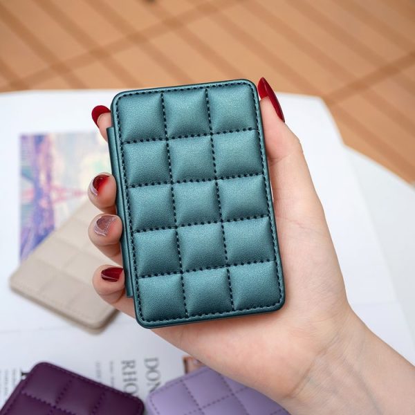 BFK01 Grid Pattern Card Bag Mobile Phone Back Sticker (Green) - Image 5