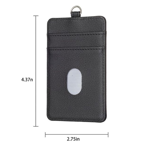 BFK15 Vertical ID Card Bag with Lanyard (Black) - Image 3