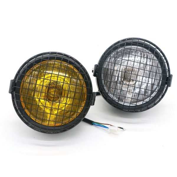 Motorcycle Reticular Retro Lamp LED Headlight Modification Accessories for Halley / Honda CG125 / Suzuki GN125 (Yellow) - Image 6