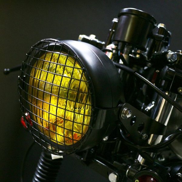 Motorcycle Reticular Retro Lamp LED Headlight Modification Accessories for Halley / Honda CG125 / Suzuki GN125 (Yellow) - Image 7