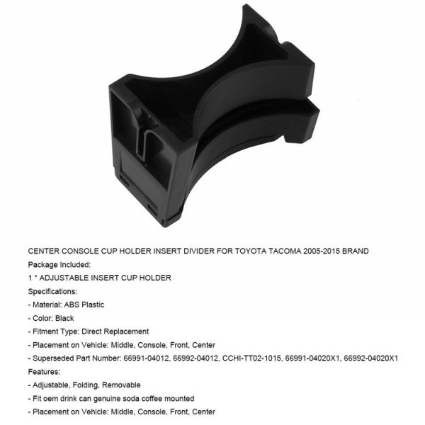 Car Center Console Cup Holder Separator Insert Divider for Toyota Tacoma 2005-2015 - Image 5
