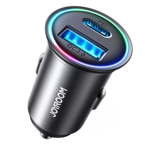 JOYROOM JR-CCN04 60W PD+QC3.0 Mini Metal Car Charger (Black)